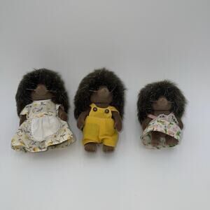 3 Vintage Calico Critters Sylvanian Families Pickleweeds Hedgehog Family